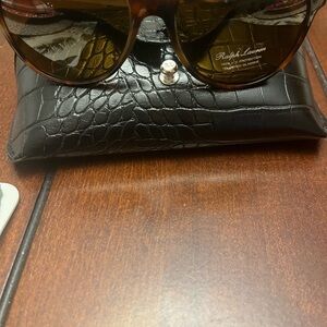 Ralph Lauren Black Crocodile-Embossed Men's Bag